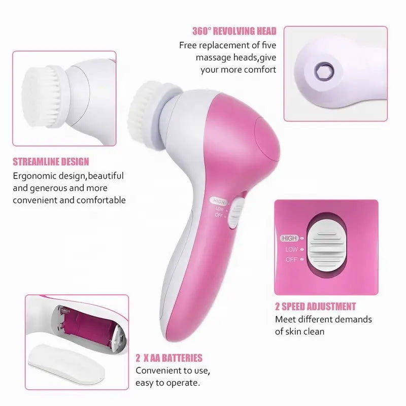 5 IN 1 Electric Facial Cleaner Brush