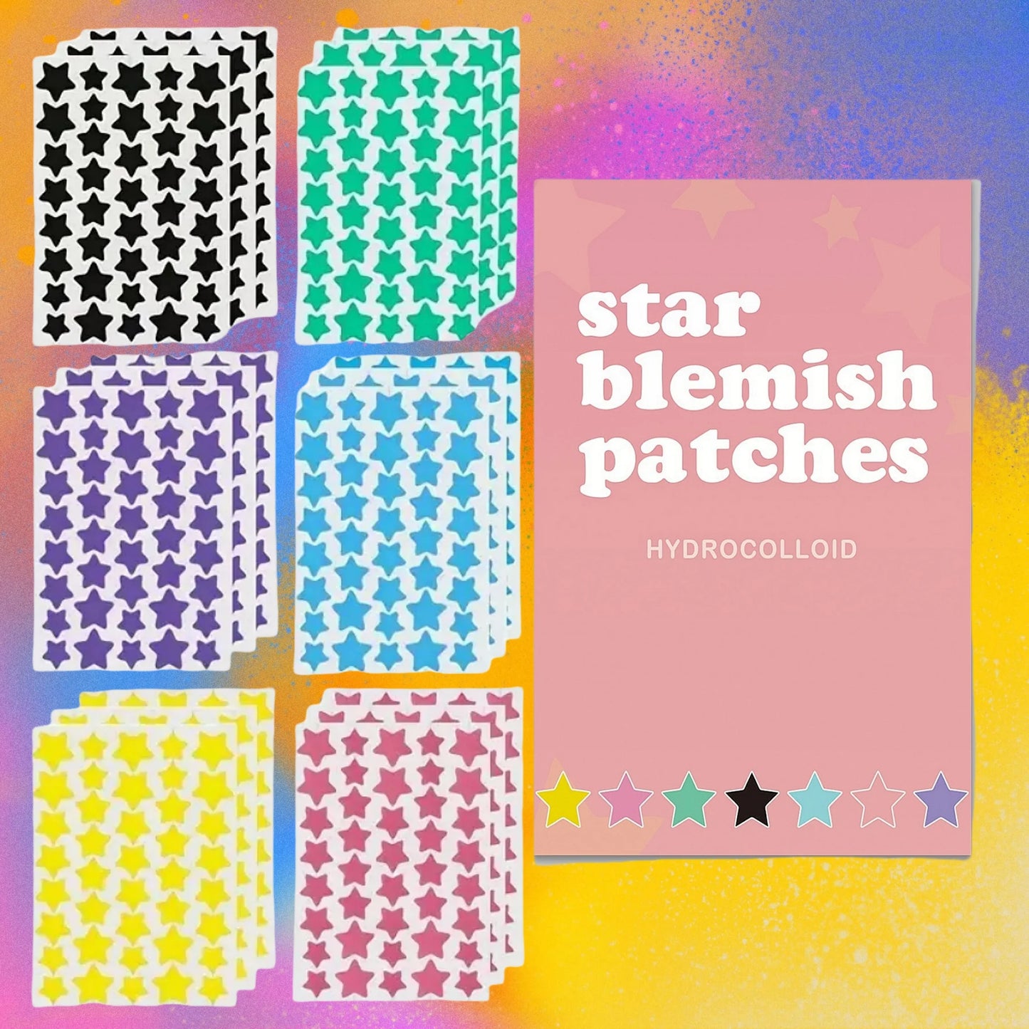 240 pieces of multi-color star acne patches